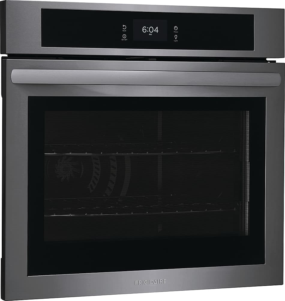 Angle. Frigidaire - 30" Built-in Single Electric Wall Oven with Fan Convection - Black Stainless Steel.