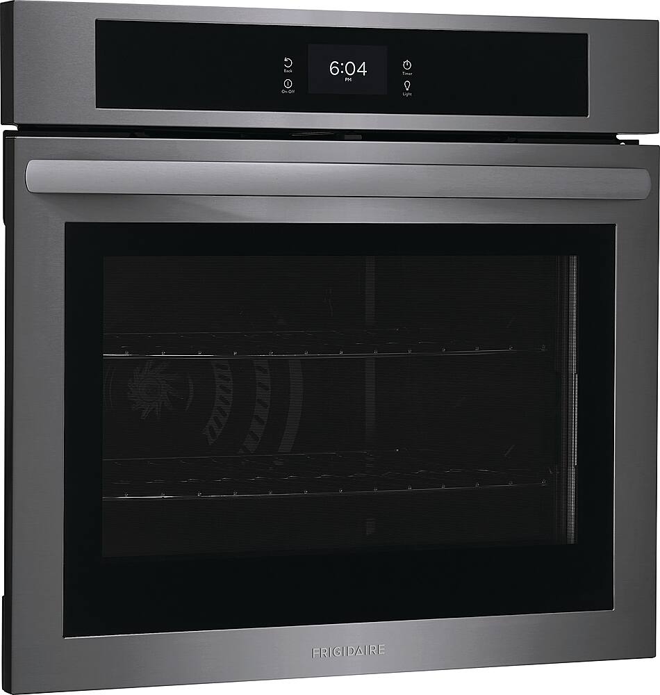 Angle. Frigidaire - 30" Built-in Single Electric Wall Oven with Fan Convection - Black Stainless Steel.