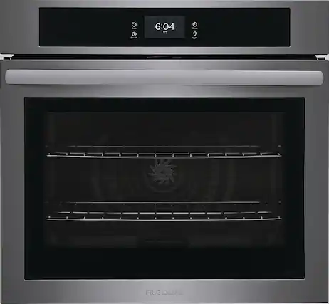 Front. Frigidaire - 30" Built-in Single Electric Wall Oven with Fan Convection - Black Stainless Steel.