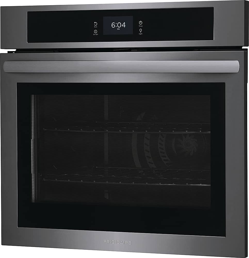 Left. Frigidaire - 30" Built-in Single Electric Wall Oven with Fan Convection - Black Stainless Steel.