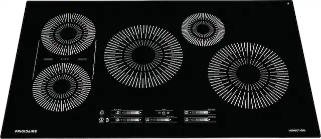 Front. Frigidaire - 36" Built-in Induction Electric Cooktop - Black.