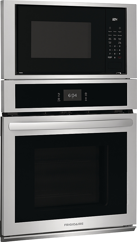 Angle View: Frigidaire - 27" Built-in Electric Wall Oven/Microwave Combination - Stainless Steel