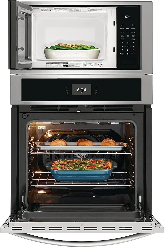 Alt View 17. Frigidaire - 27" Built-in Electric Wall Oven/Microwave Combination - Stainless Steel.