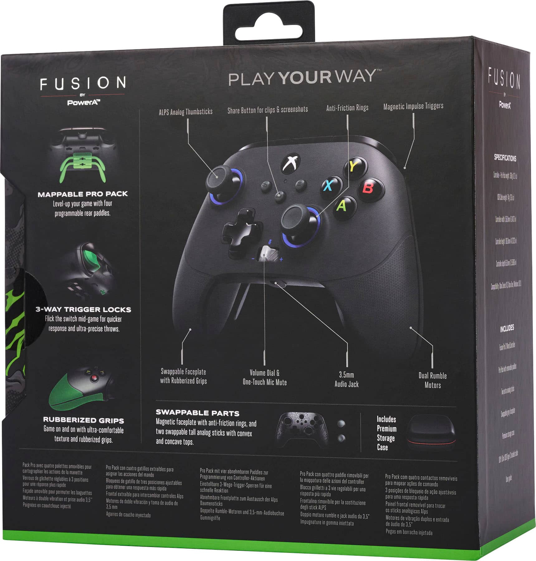 Alt View 19. PowerA - Exclusive FUSION Pro 2 Wired Controller for Xbox Series X|S - Midnight Shadow.