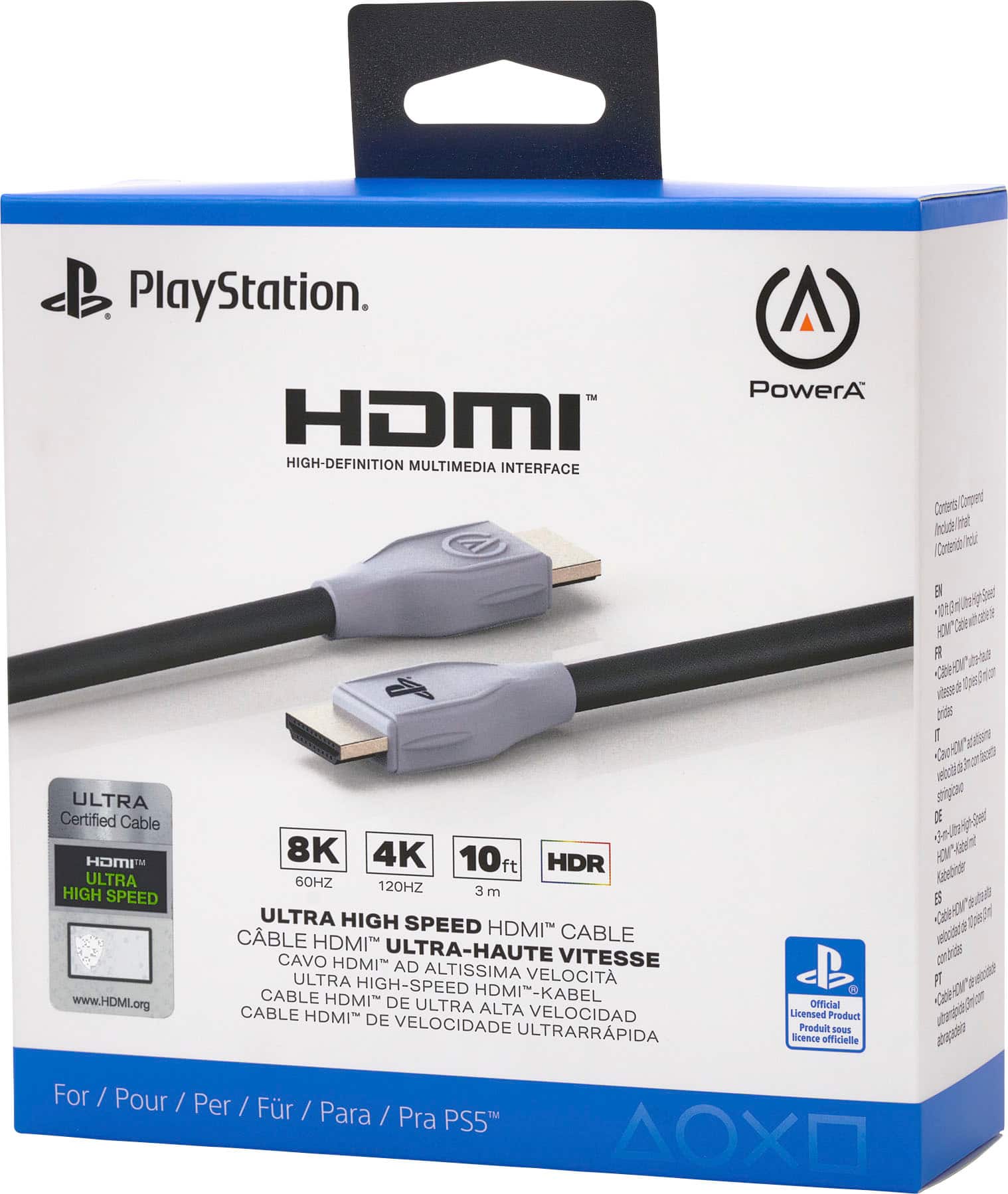 Alt View 17. PowerA - Ultra High Speed HDMI 2.1 Cable for PS5 - White.