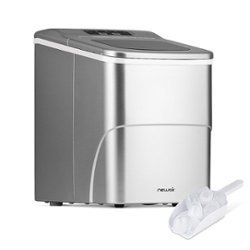 NewAir - 26 lbs. Countertop Ice Maker - Matte Silver - Front_Zoom