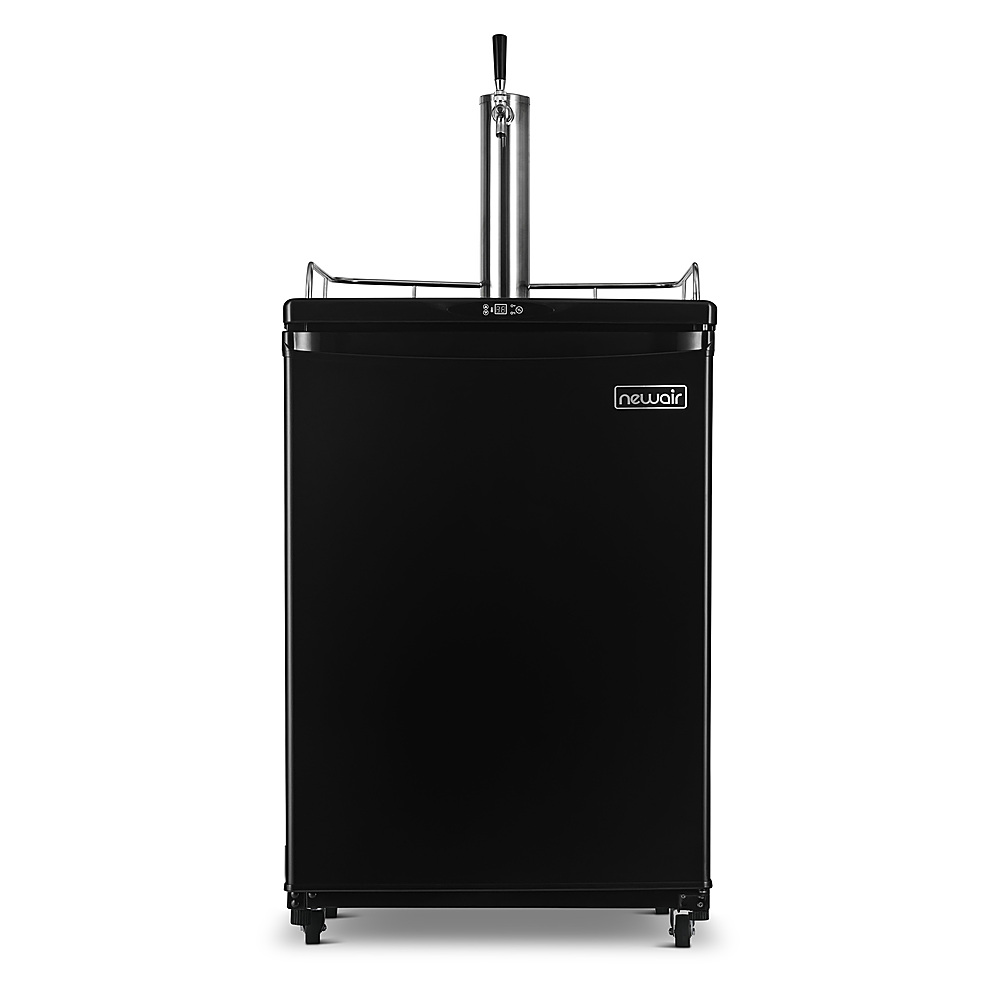 Angle View: Newair 5.8 Cu. Ft. Single Tap Kegerator with Draft Beer Kit and Co2 Tank Included, ½, ¼, 1/6 Barrel Keg Capacity - Matte black