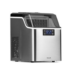 NewAir - 45 lbs. Portable Countertop Clear Ice Maker with  FrozenFall Technology - Stainless steel - Front_Zoom
