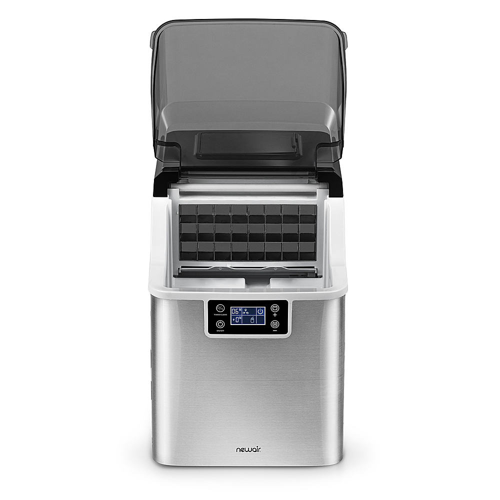 NewAir - 11.3 40-lb. Compact Portable Ice Maker - Stainless Steel