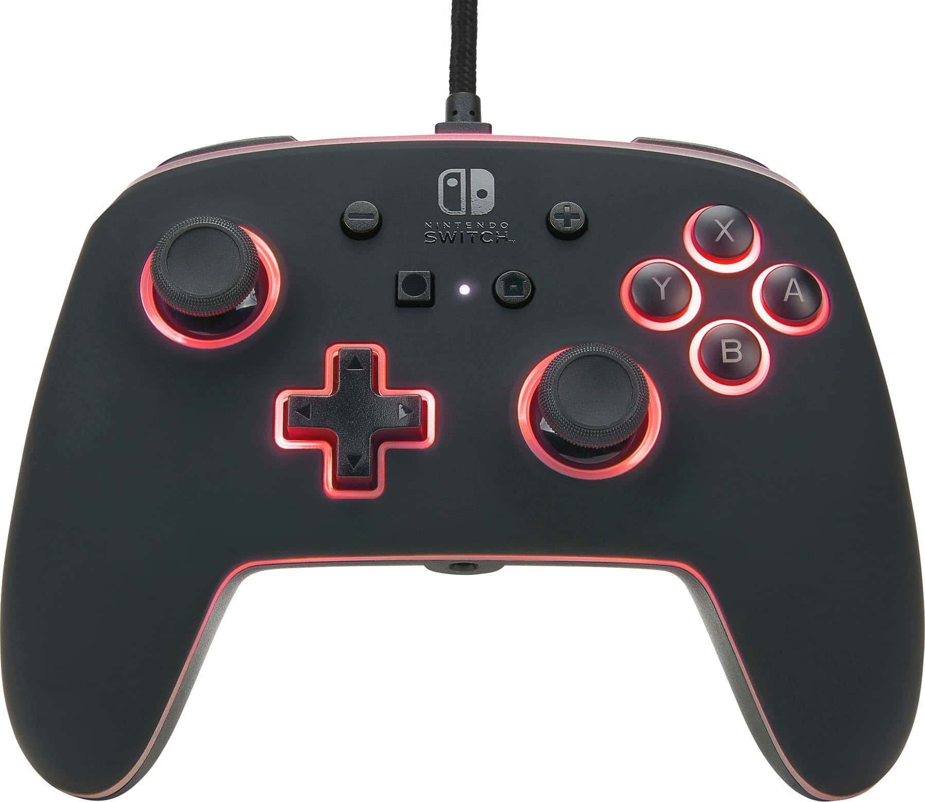 Front. PowerA - Spectra Enhanced Wired Controller for Nintendo Switch - Black LED.