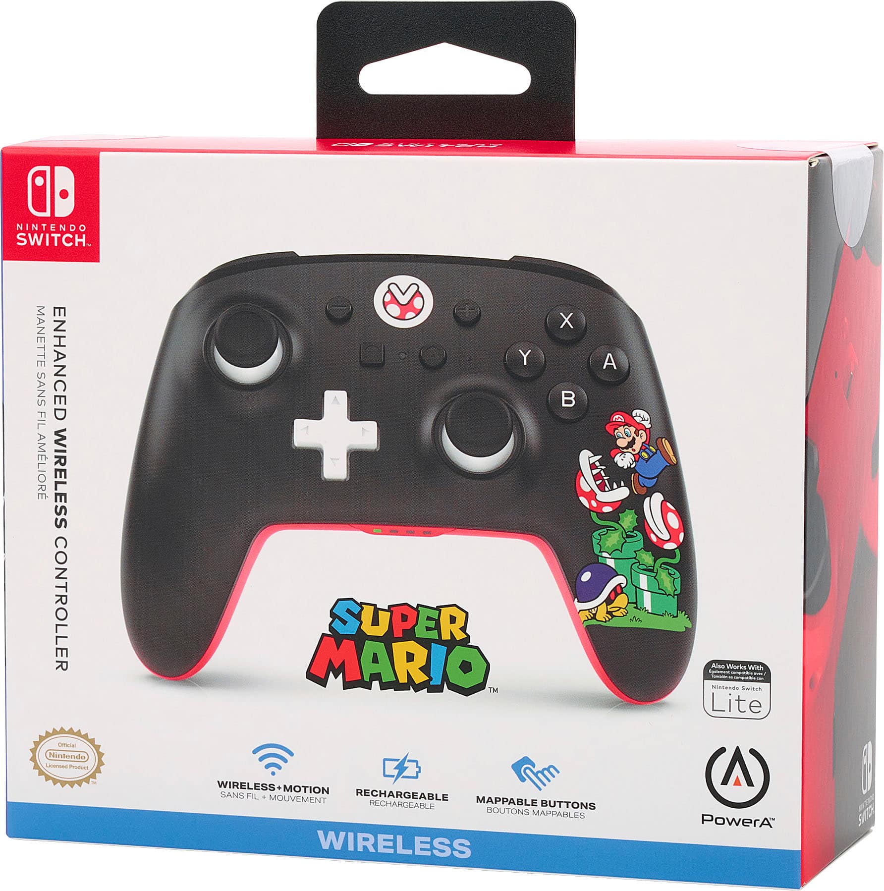 Alt View 17. PowerA - Enhanced Wireless Controller for Nintendo Switch - Mario Mayhem.