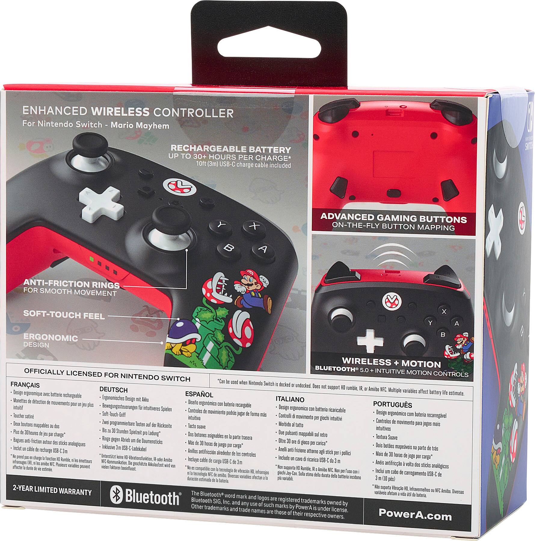 Alt View 18. PowerA - Enhanced Wireless Controller for Nintendo Switch - Mario Mayhem.
