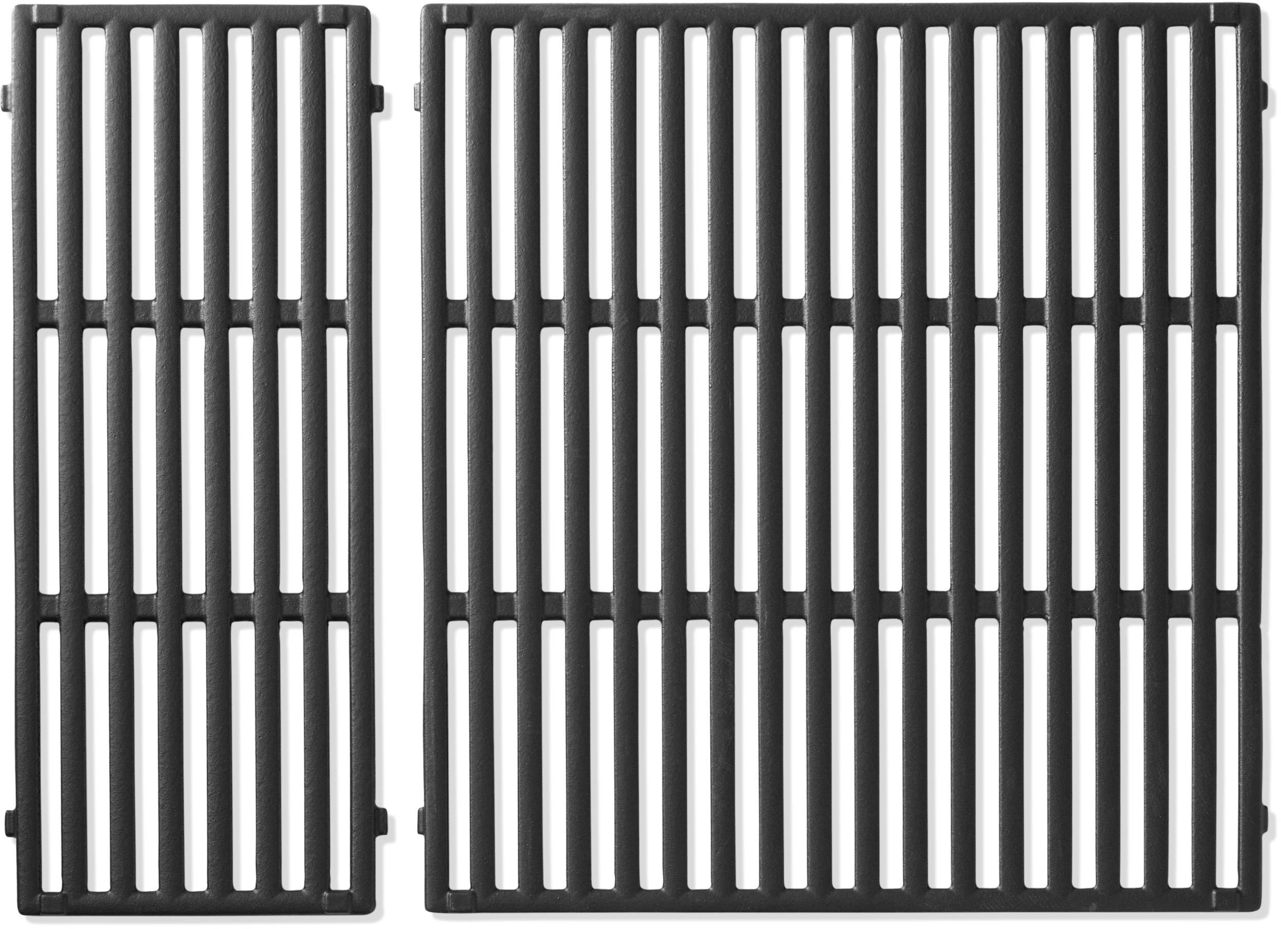 Left View: Weber - Crafted Stainless Steel Cooking Grates for Spirit 300 Series Grills and SmokeFire EX4 Grills - Stainless Steel
