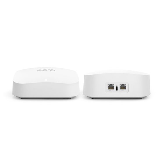 Angle Zoom. eero - Pro 6E AX5400 Tri-Band Mesh Wi-Fi 6E System (2-pack) - White.