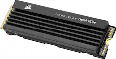 Front. CORSAIR - MP600 PRO LPX 1TB Internal SSD PCIe Gen 4 x4 NVMe with Heatsink for PS5 - Black.