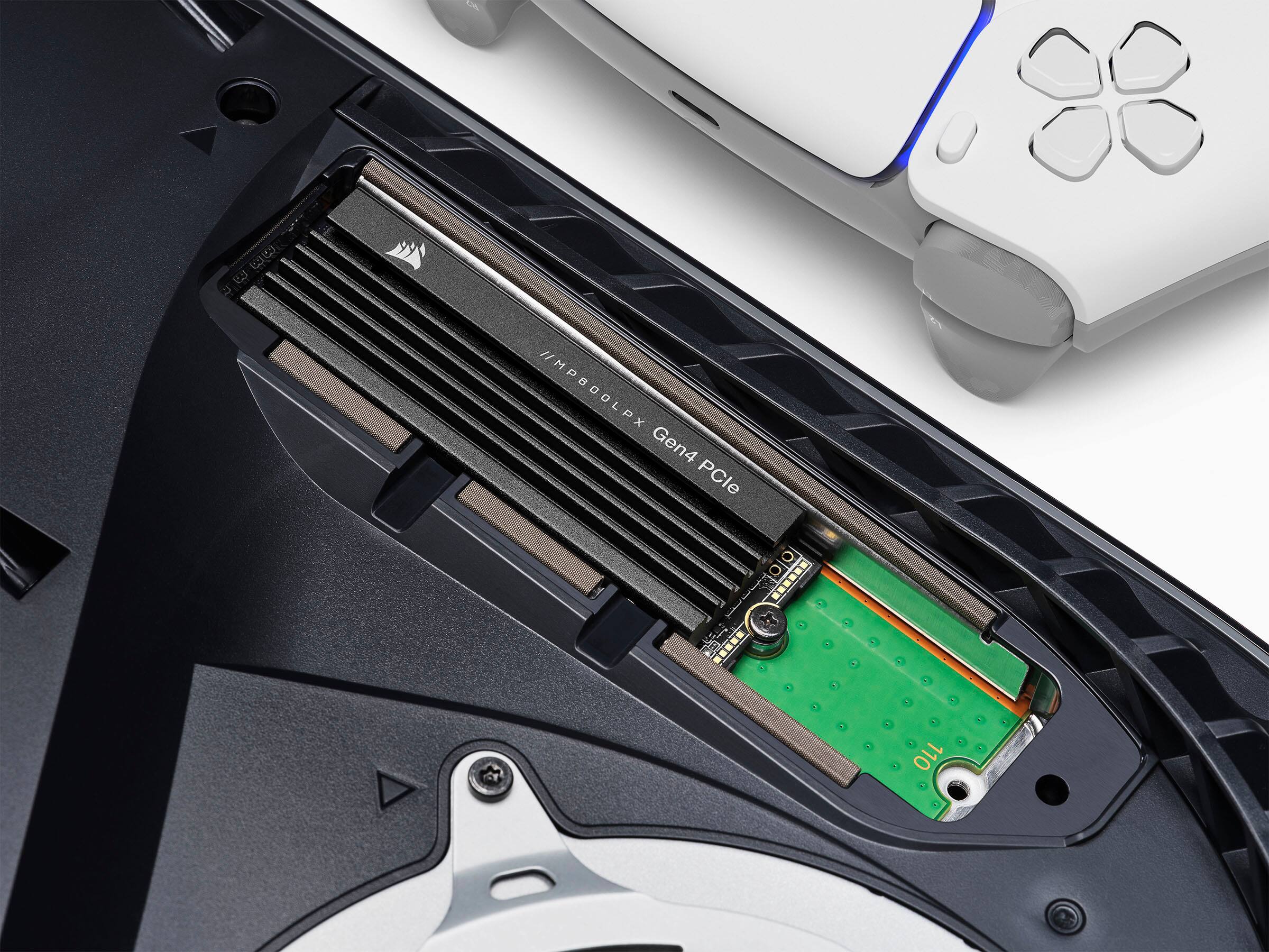 Alt View 21. CORSAIR - MP600 PRO LPX 1TB Internal SSD PCIe Gen 4 x4 NVMe with Heatsink for PS5 - Black.