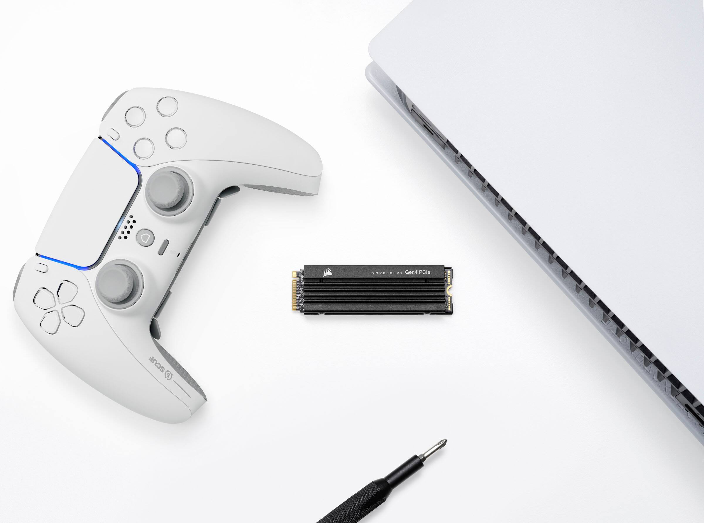 Alt View 22. CORSAIR - MP600 PRO LPX 1TB Internal SSD PCIe Gen 4 x4 NVMe with Heatsink for PS5 - Black.