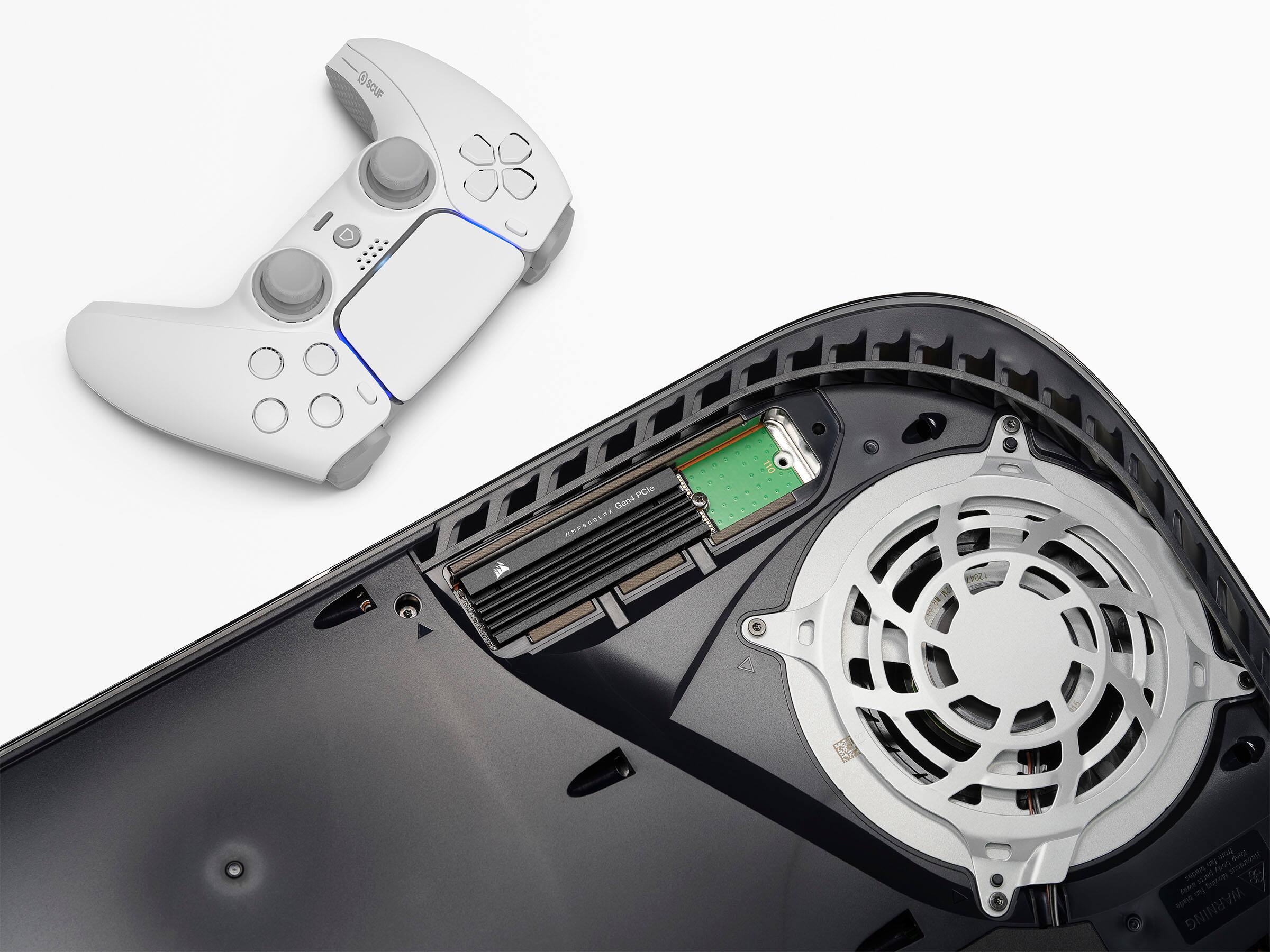 Alt View 19. CORSAIR - MP600 PRO LPX 2TB Internal SSD PCIe Gen 4 x4 NVMe with Heatsink for PS5 - Black.