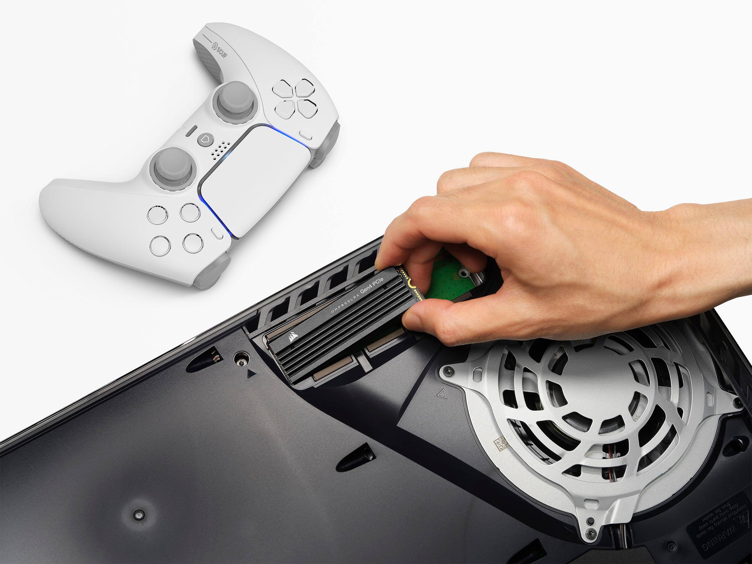 Alt View 20. CORSAIR - MP600 PRO LPX 2TB Internal SSD PCIe Gen 4 x4 NVMe with Heatsink for PS5 - Black.