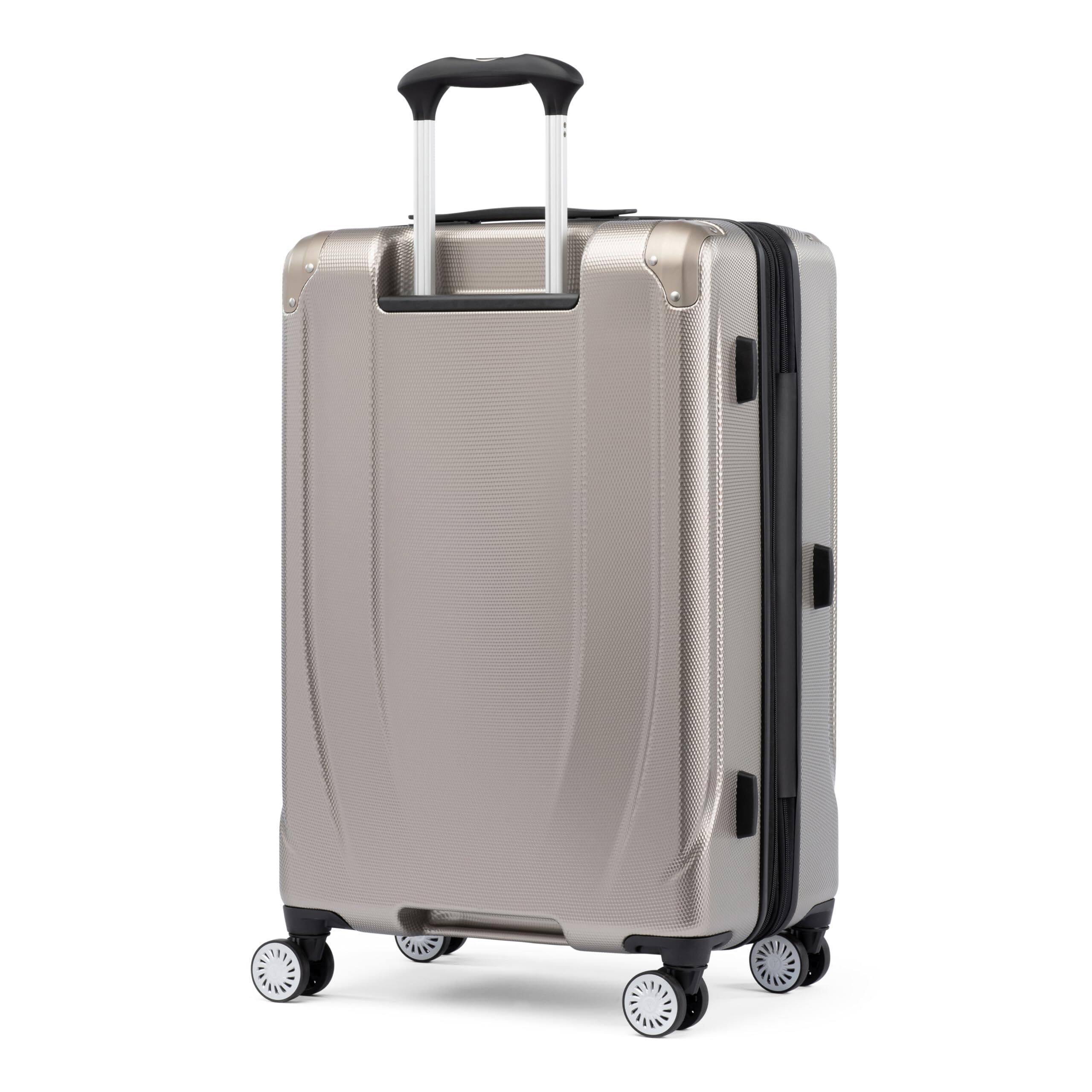 Left. Travelpro - Travelpro Pathways 3 Hardside Expandable Luggage, 8 Spinner Wheels, Lightweight Hard Shell Suitcase - Champagne.