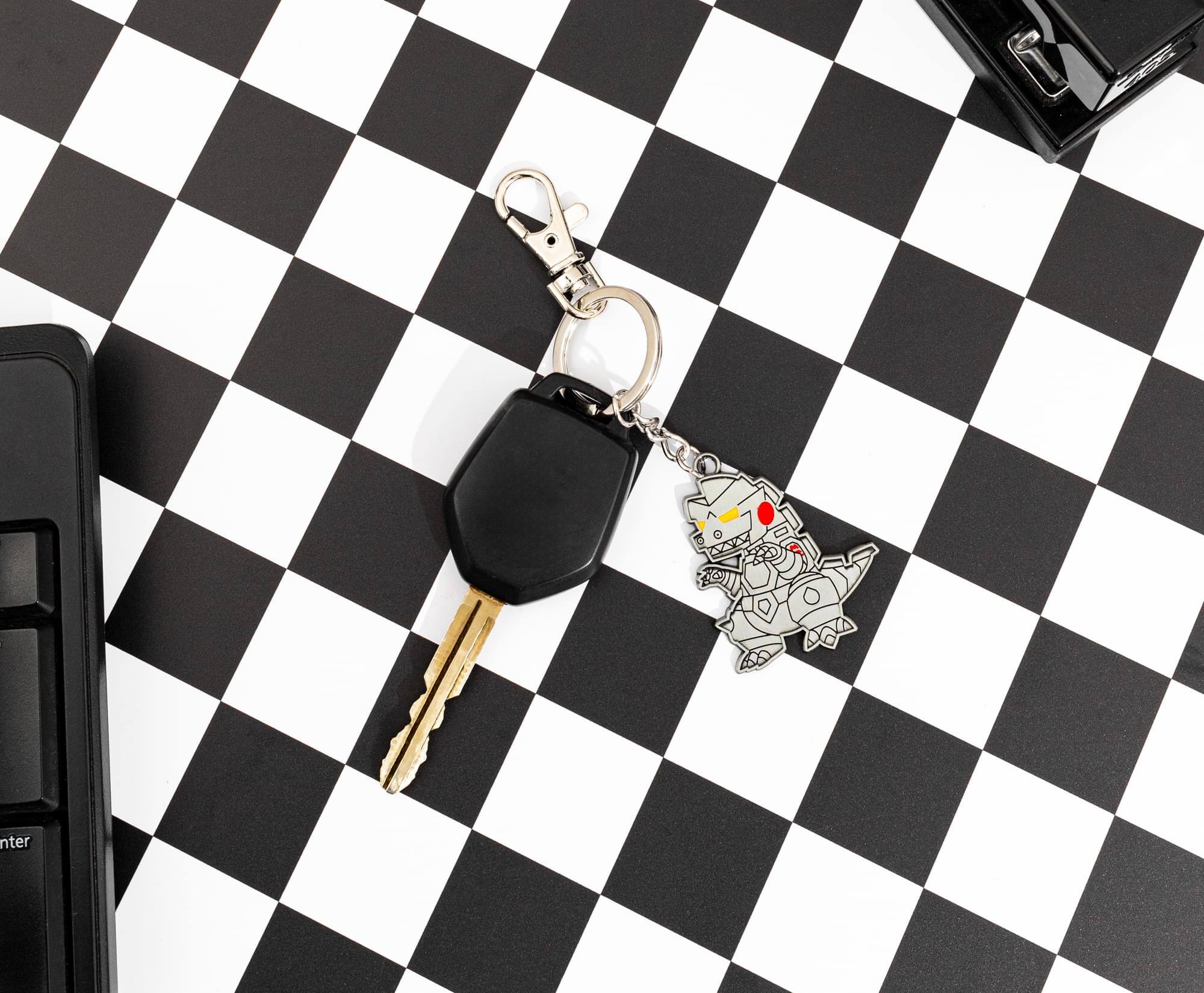 Alt View 3. SalesOne LLC - Godzilla Mechagodzilla Enamel Charm Keychain - White.