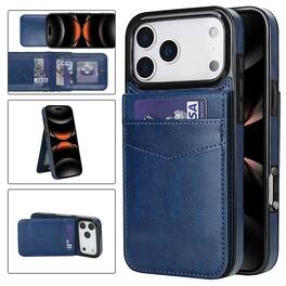 Dteck - Wallet Case for Apple iPhone 17 Pro Max,Shockproof PU Leather Card Holder Flip Stand Cover - Darkblue