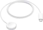Front. Apple - Apple Watch Magnetic Fast Charger to USB-C Cable (1 m) - White.
