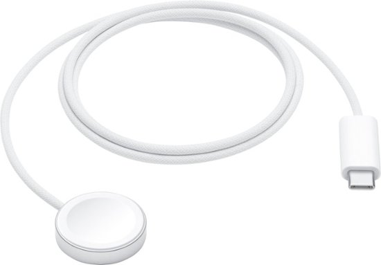 Front Zoom. Apple Watch Magnetic Fast Charger to USB-C Cable (1 m) - White.
