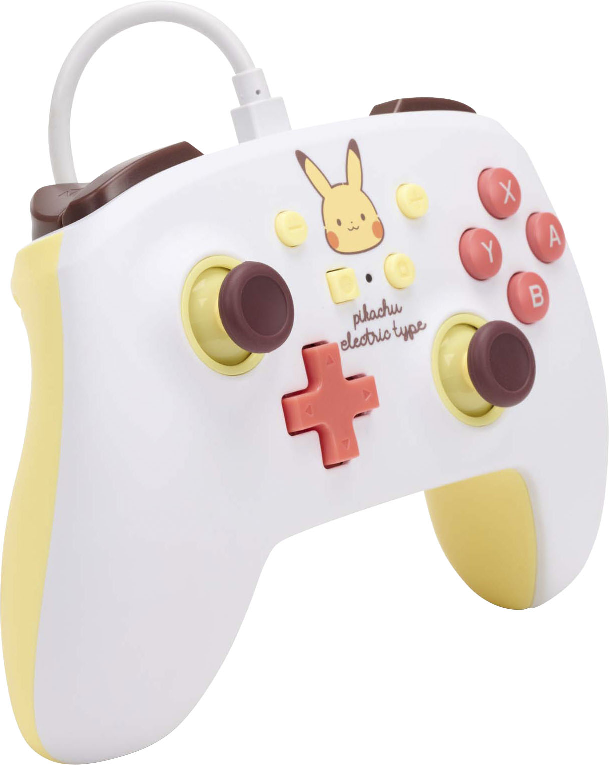 Angle View: PowerA Enhanced Wired Controller for Nintendo Switch - Pikachu Electric Type