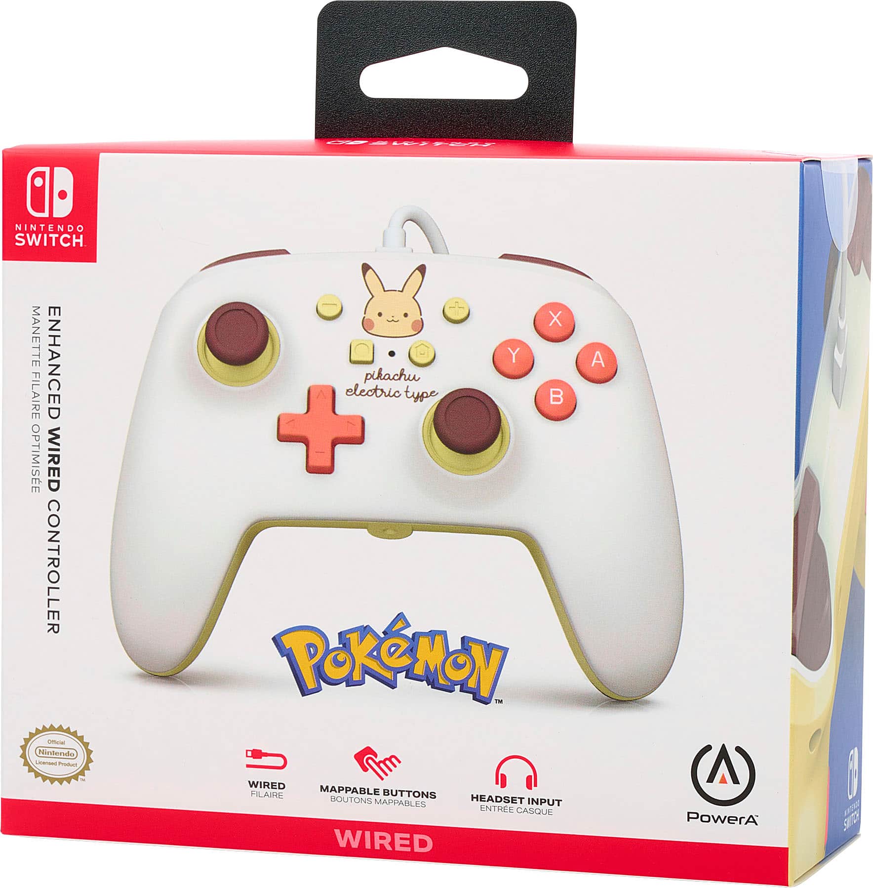 Alt View 17. PowerA - Enhanced Wired Controller for Nintendo Switch - Pikachu Electric Type.