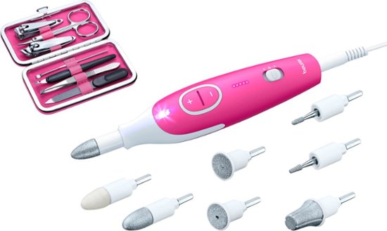 Riet Eigenlijk Amfibisch Beurer 18-piece Manicure/Pedicure Device and Nail Set Pink/White MP44 -  Best Buy