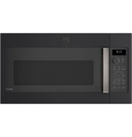 GE Profile - Profile Series 1.7 Cu. Ft. Convection Over-the-Range Microwave with Sensor Cooking and Chef Connect - Black slate - Front_Zoom