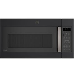 GE Profile - Profile Series 1.7 Cu. Ft. Convection Over-the-Range Microwave with Sensor Cooking and Chef Connect - Black Slate - Front_Zoom
