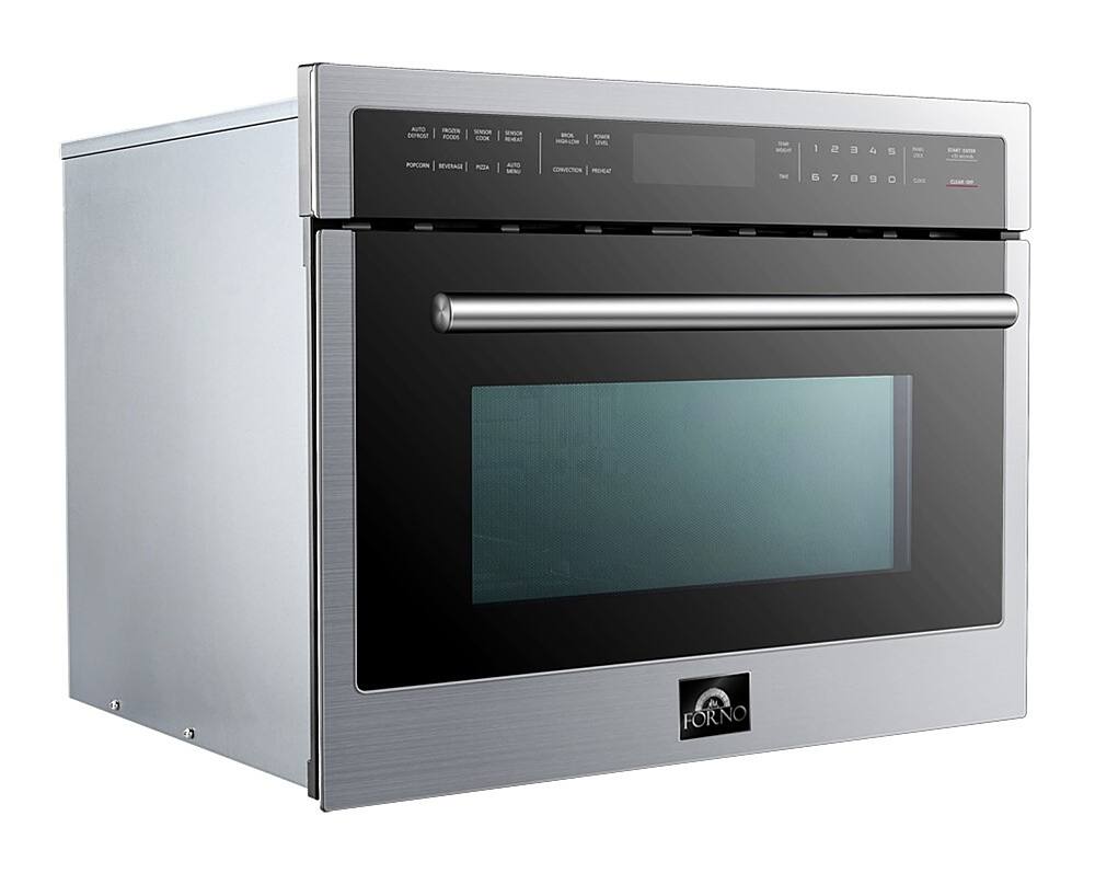Left. Forno Appliances - Oliena 1.6 Cu. Ft. Convection Microwave with Sensor Cooking - Stainless Steel.