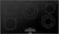 Front. Bosch - 800 Series 36" Built-In Electric Cooktop with 5 elements - Black.