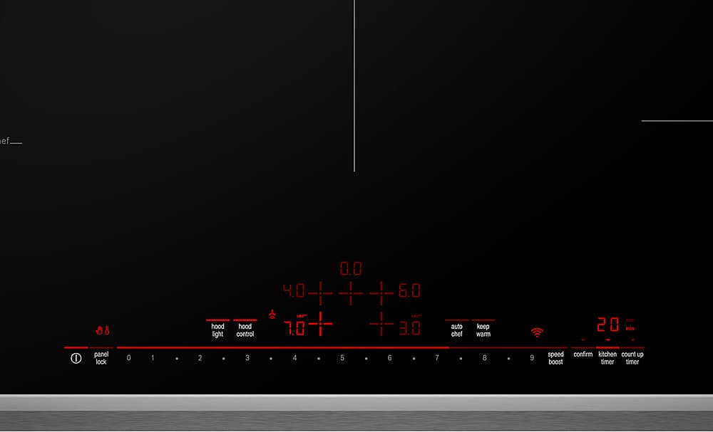 Alt View 14. Bosch - 800 Series 36" Built-In Electric Induction Cooktop with 5 elements and Wifi - Black.