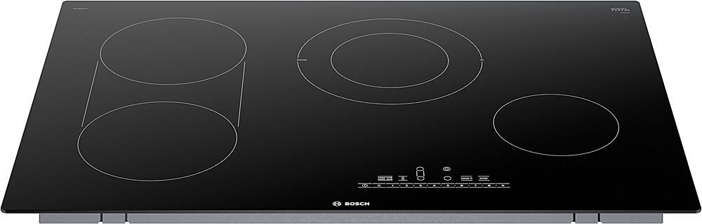 Left. Bosch - 800 Series 30" Built-In Electric Cooktop with 4 elements - Black.