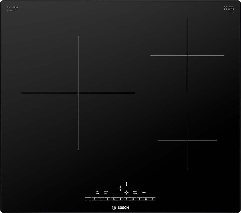 Bosch - 500 Series 24" Built-In Electric Induction Cooktop with 3 elements - Black - Front_Zoom