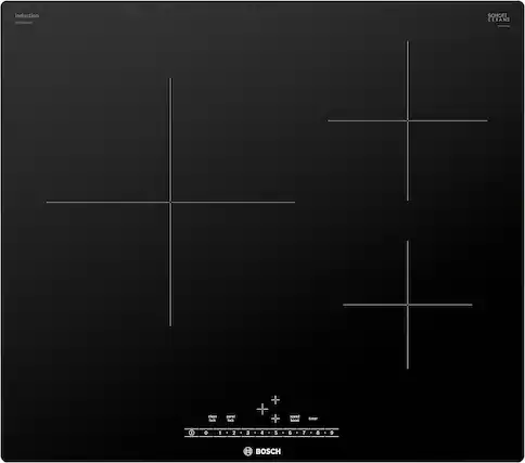 Front. Bosch - 500 Series 24" Built-In Electric Induction Cooktop with 3 elements - Black.
