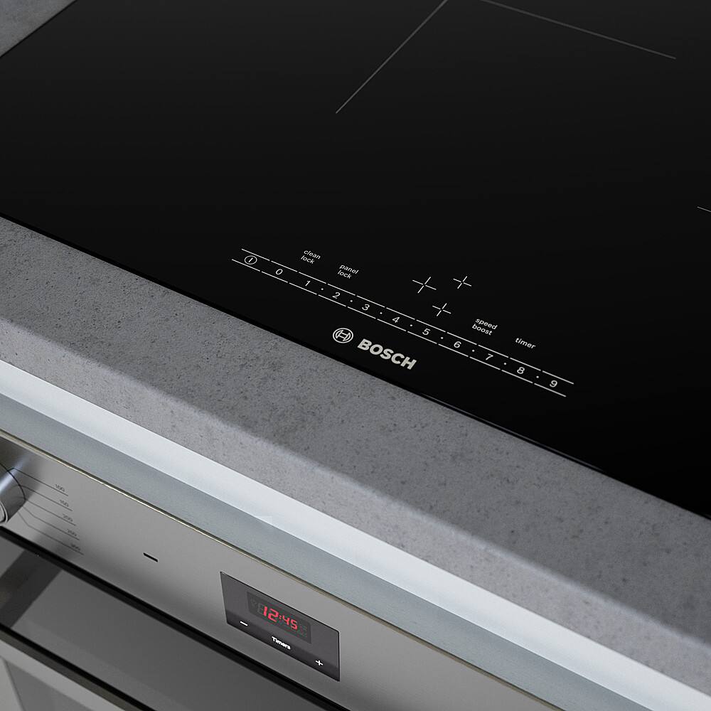 Alt View 18. Bosch - 500 Series 24" Built-In Electric Induction Cooktop with 3 elements - Black.