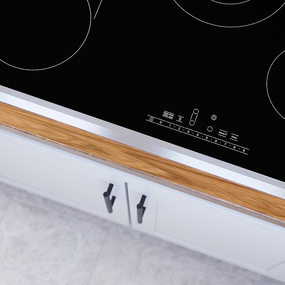 Alt View 15. Bosch - 800 Series 30" Built-In Electric Cooktop with 4 elements and Stainless Steel Frame - Black.