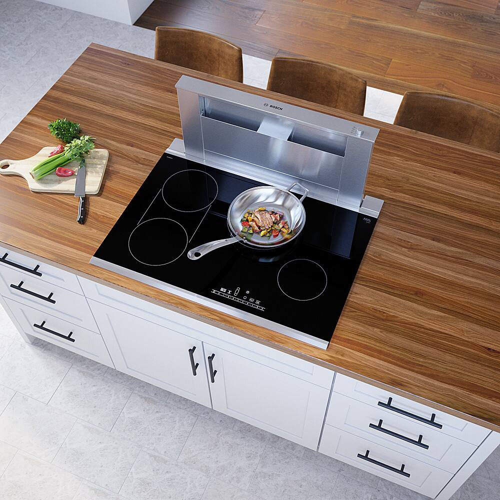 Alt View 17. Bosch - 800 Series 30" Built-In Electric Cooktop with 4 elements and Stainless Steel Frame - Black.