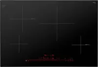 Front. Bosch - 800 Series 30" Built-In Electric Induction Cooktop with 4 elements and Wifi, Frameless - Black.