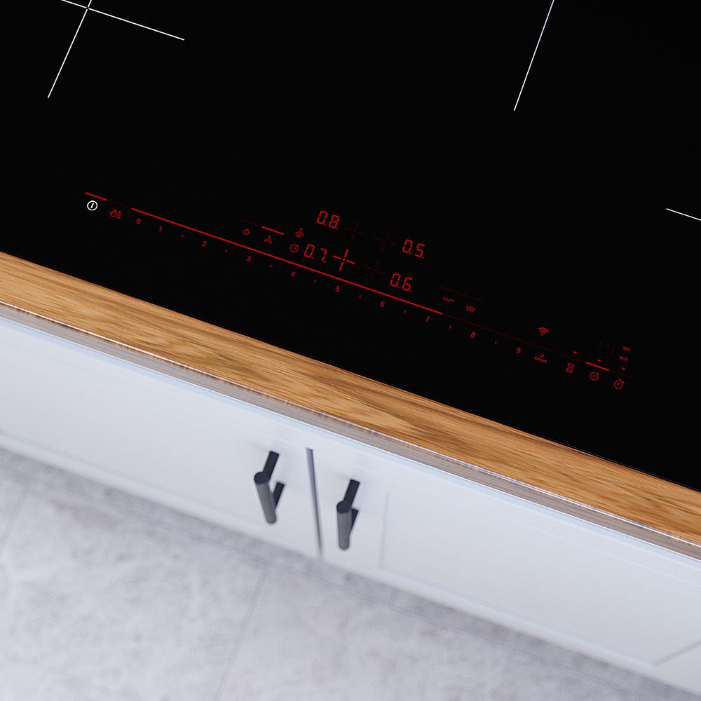 Alt View 17. Bosch - 800 Series 30" Built-In Electric Induction Cooktop with 4 elements and Wifi, Frameless - Black.