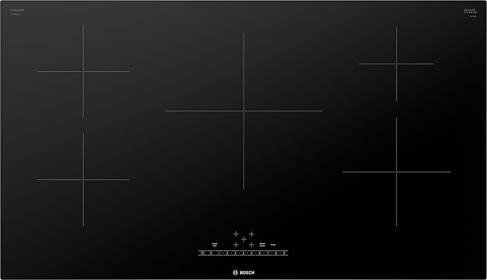 Bosch - 500 Series 36" Built-In Electric Induction Cooktop with 5 elements - Black - Front_Zoom