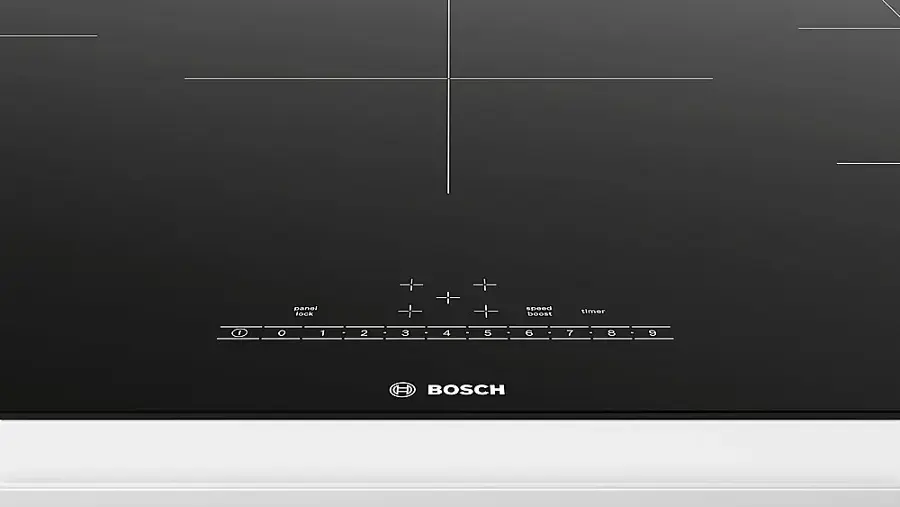 Alt View 14. Bosch - 500 Series 36" Built-In Electric Induction Cooktop with 5 elements - Black.