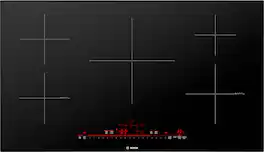 Bosch - 800 Series 36" Built-In Electric Induction Cooktop with 5 elements and Wifi, Frameless - Black