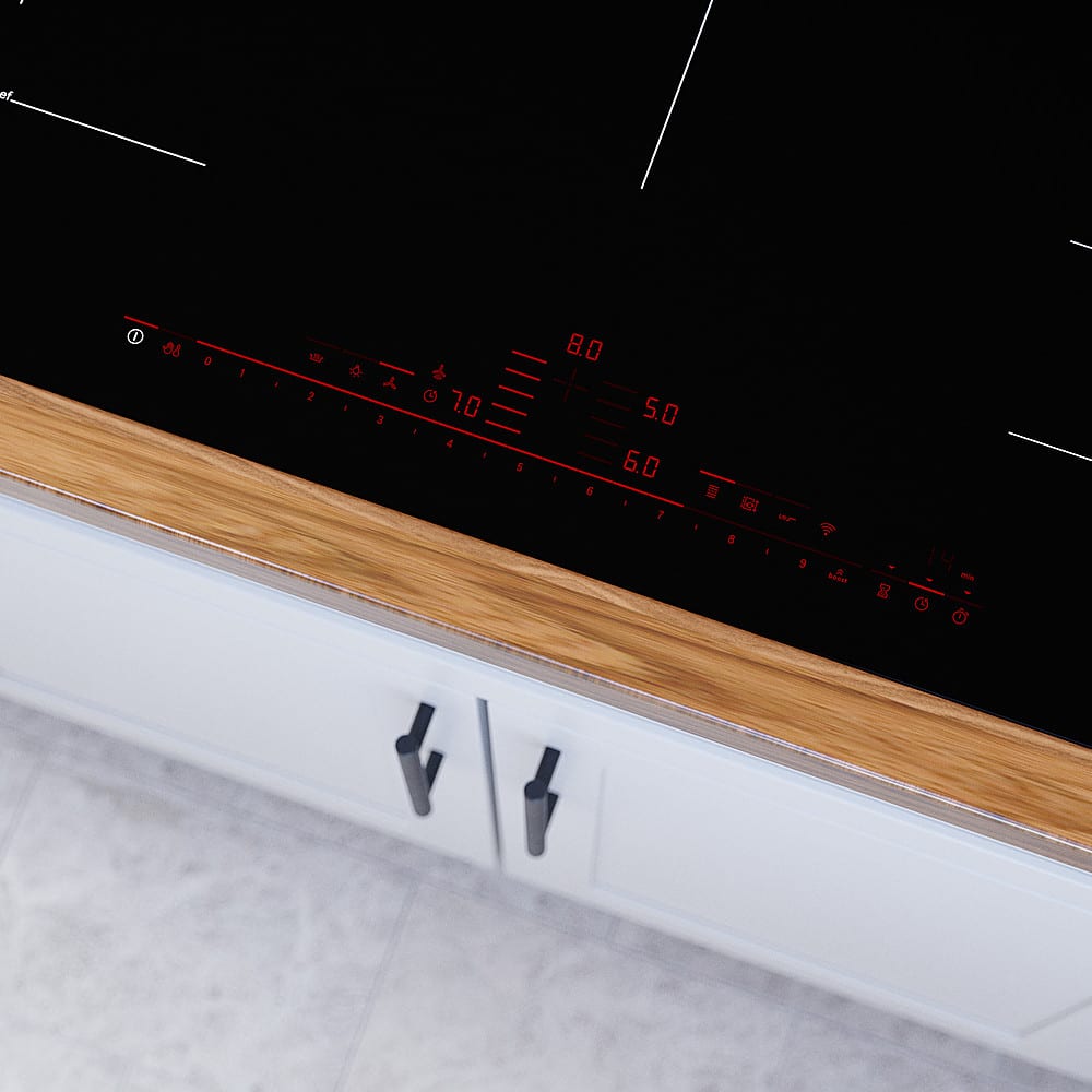 Alt View 18. Bosch - Benchmark Series 36" Built-In Electric Induction Cooktop with 5 elements and Wifi, Frameless - Black.