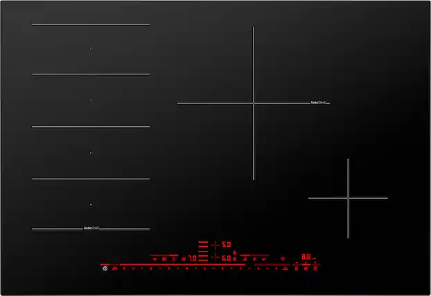 Front. Bosch - Benchmark Series 30" Built-In Electric Induction Cooktop with 4 elements and Wifi, Frameless - Black.