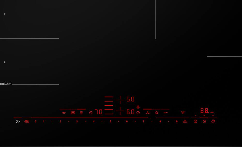 Alt View 14. Bosch - Benchmark Series 30" Built-In Electric Induction Cooktop with 4 elements and Wifi, Frameless - Black.